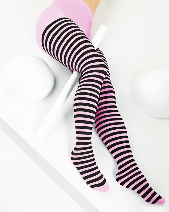 Royal Black Striped Tights Style# 1202 | We Love Colors