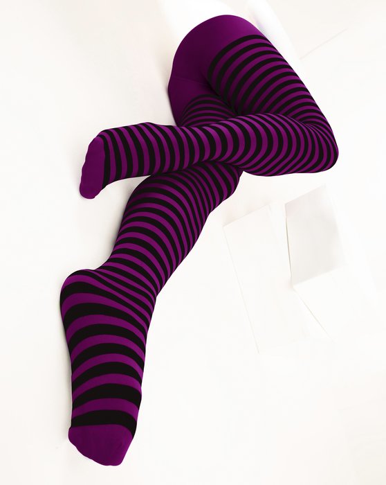 Neon Blue Black Striped Tights Style# 1202 | We Love Colors