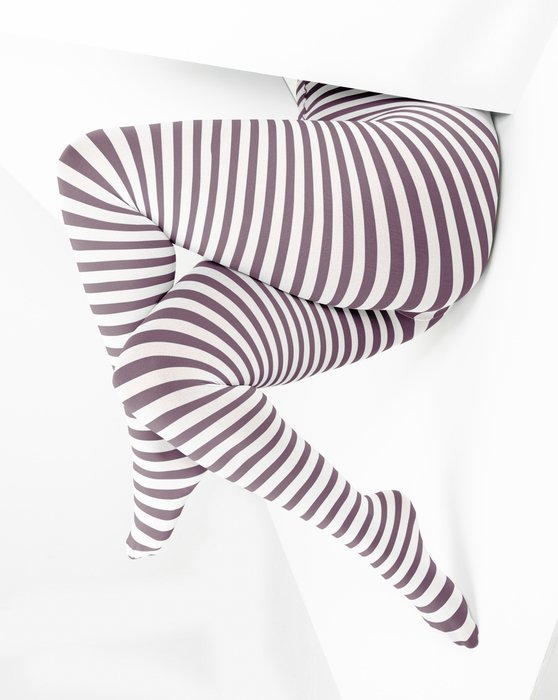 Mocha White Plus Sized Striped Tights Style# 1204 | We Love Colors