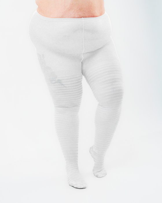 White 1204 Plus White Striped White Stripes White Tights