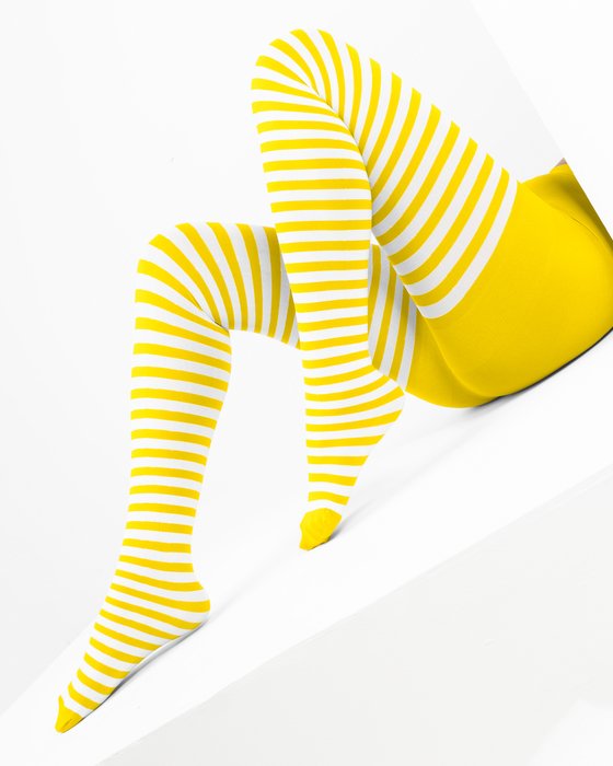 Yellow White Striped Tights Style# 1204