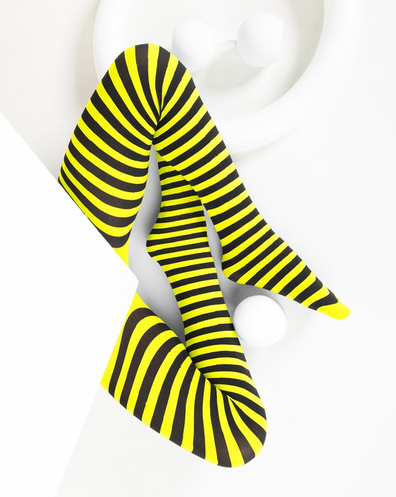 Neon Yellow Kids Striped Tights Style# 1271 | We Love Colors
