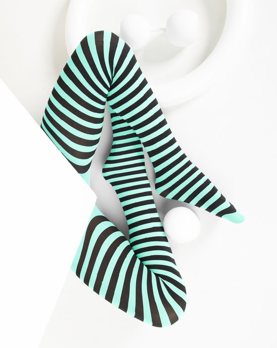 Pastel Mint Kids Striped Tights Style# 1271 | We Love Colors