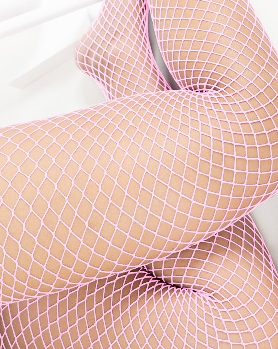 1403 Light Pink Wide Mesh Fishnets