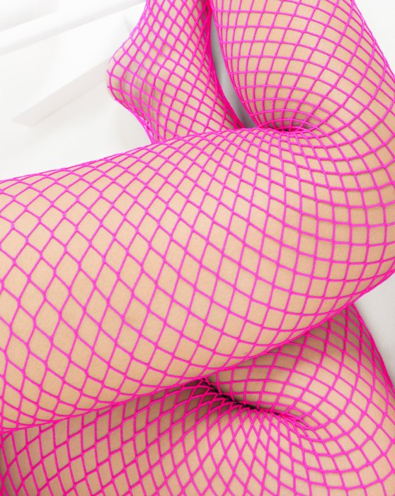 1403 Neon Pink Wide Net Fishnets