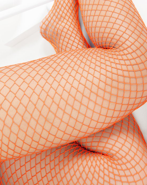 Light Orange Wide Mesh Fishnet Pantyhose Style# 1403 | We Love Colors