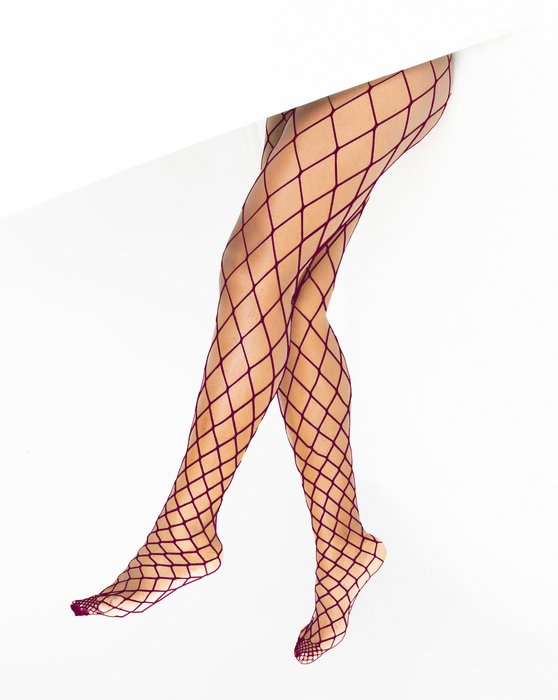 1405 Maroon Diamond Fishnets