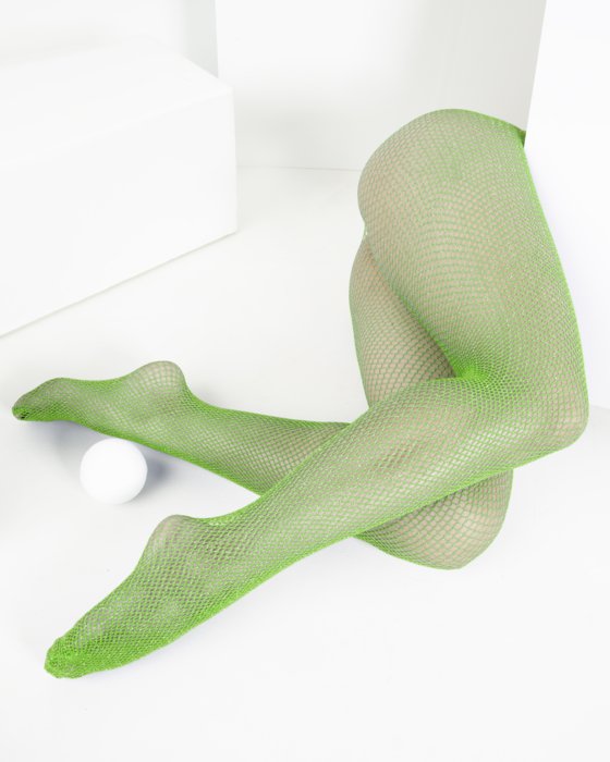 Neon Green Lurex Glitter Fishnet Style# 1451 | We Love Colors