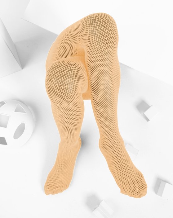 Light Orange 1471 Light Orange Kids Fishnet Tights