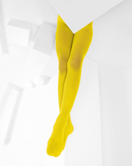 1471 Yellow Kids Fishnet Tights