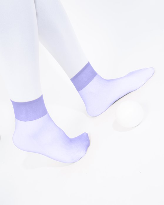 1528 Lilac Sheer Color Ankle Socks