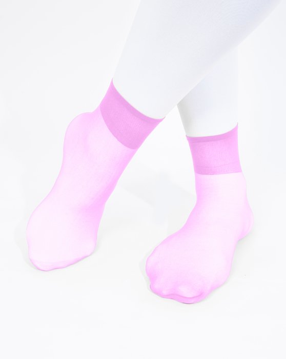 1528 Orchid Pink Sheer Color Ankle Socks