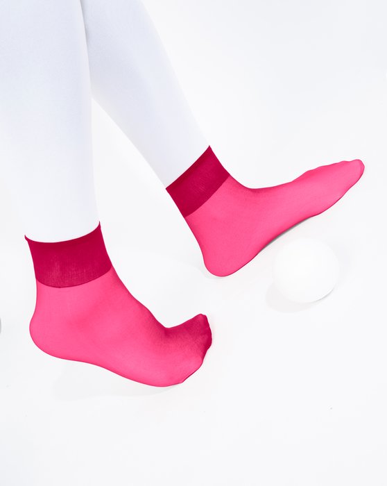 1528 Red Sheer Color Anklets Socks