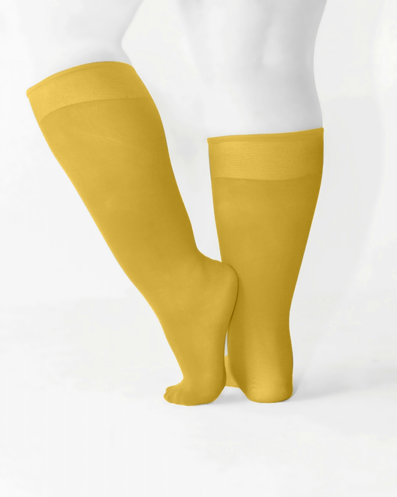 1532 Plus Gold Knee High Trouser Nylon Socks