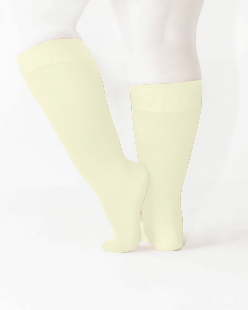 1532 Plus Ivory Knee High Trouser Nylon Socks