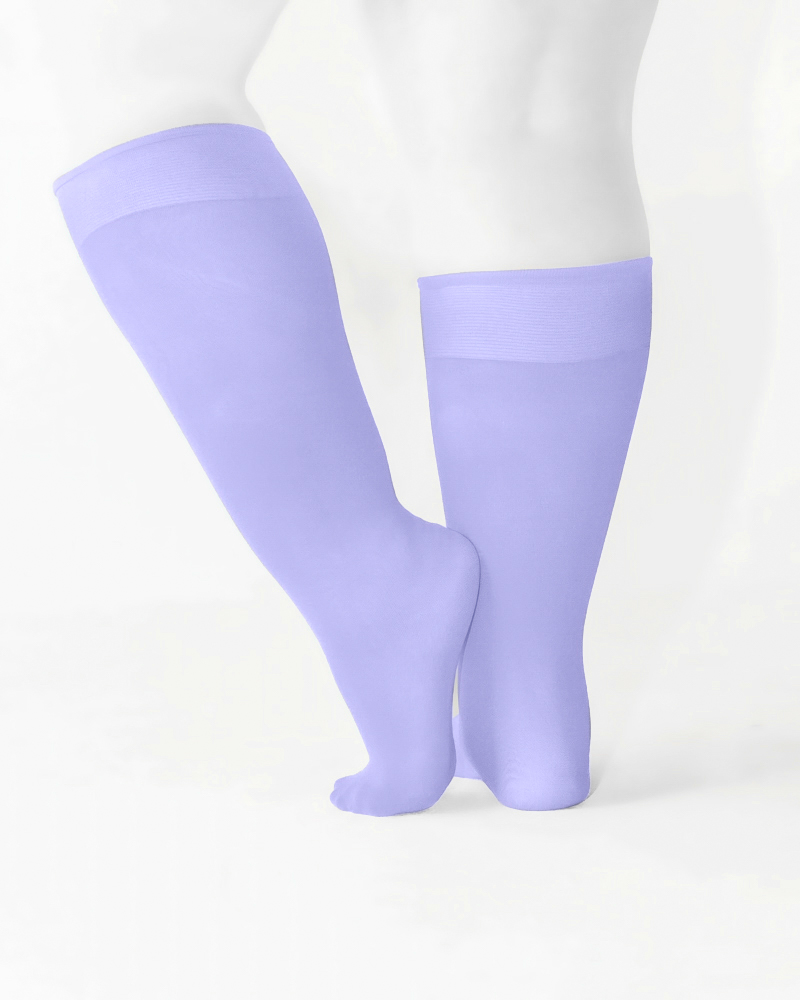 1532 Plus Lilac Knee High Trouser Nylon Socks