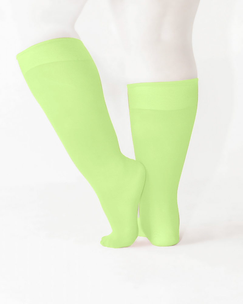 1532 Plus Mint Green Knee High Trouser Nylon Socks
