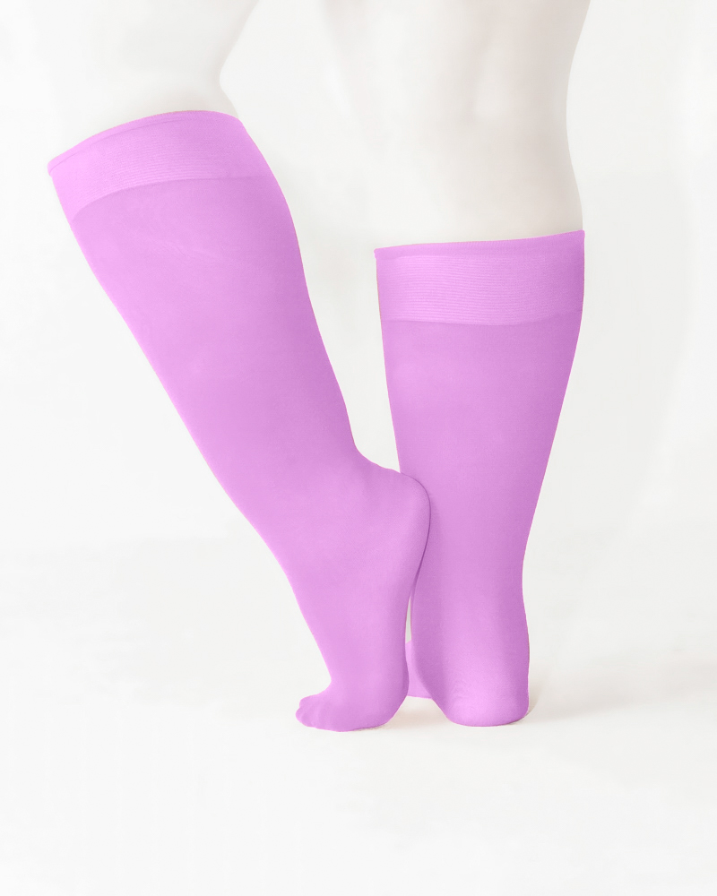 1532 Plus Orchid Pink Knee High Trouser Nylon Socks