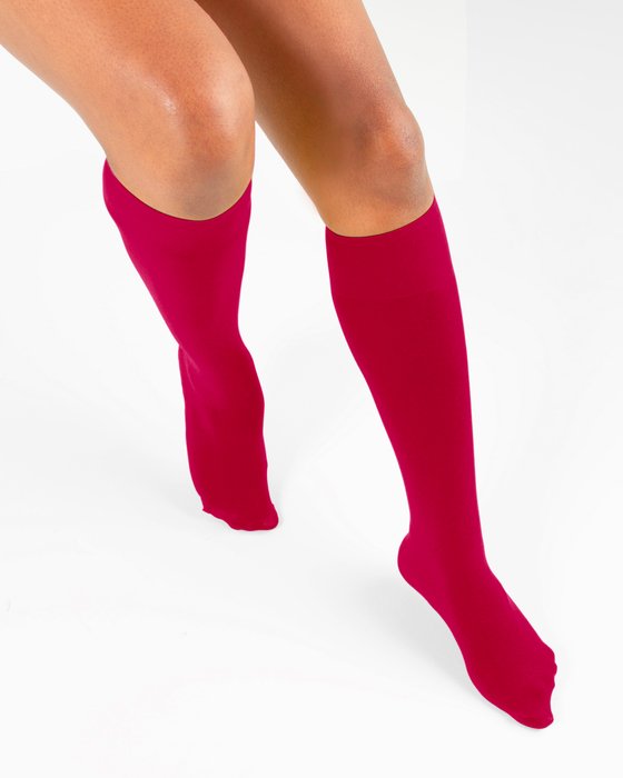 1532 Red Knee Highs Socks
