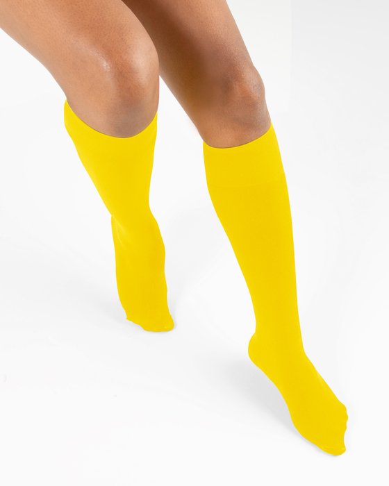 1532 Yellow Knee Highs Socks