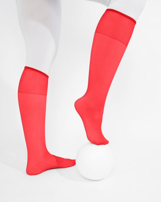 1536 Color Scarlet Red Color Knee Hig Socks
