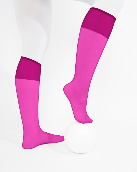 Fuchsia Sheer Knee Highs Style# 1536 | We Love Colors