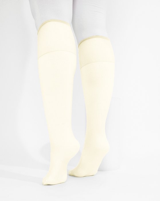 1536 Ivory Sheer Color Knee Hig Socks