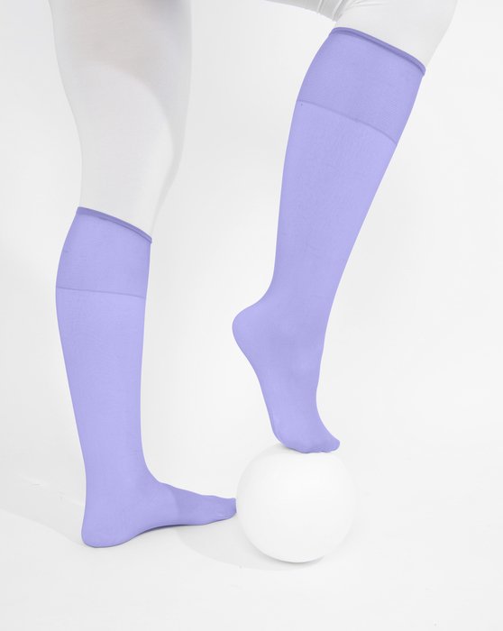 1536 Lilac Sheer Color Knee Hig Socks