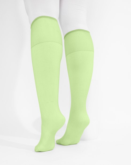 1536 Mint Green Sheer Color Knee Highs Socks