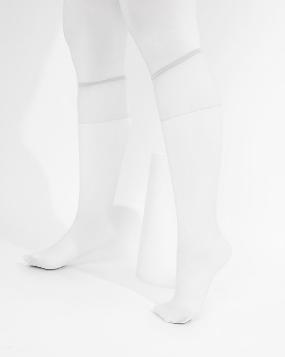 1536 White Sheer Color Knee Highs Socks