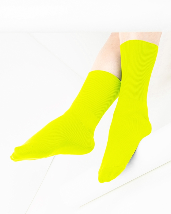 Neon Yellow Nylon Socks Style# 1551 | We Love Colors