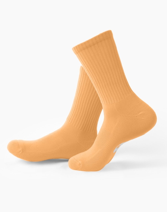 Light Orange Sport Crew Socks Style# 1552 | We Love Colors