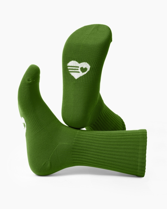 Olive Green Sport Crew Socks Style# 1552 | We Love Colors
