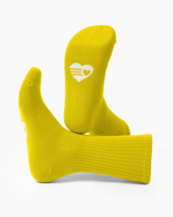 Yellow Sport Crew Socks Style# 1552 | We Love Colors