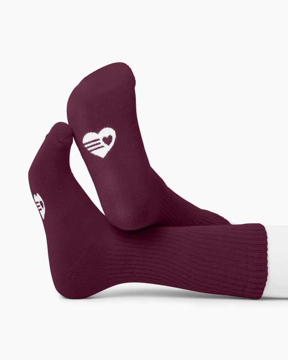 1554 Maroon Merino Wool Socks