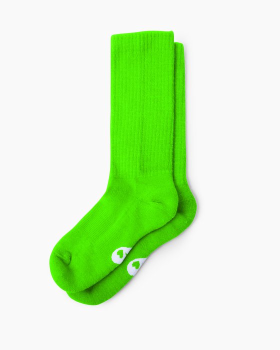 1554 Neon Green Merino Wool Socks 