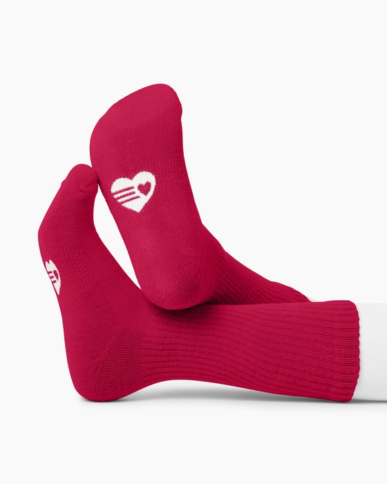 1554 Red Merino Wool Socks