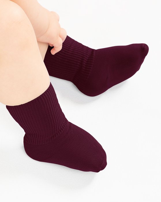 1577 Maroon Kids Socks