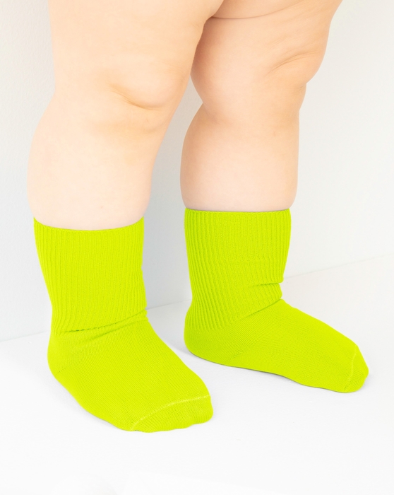 1577 Neon Yellow Kids Socks