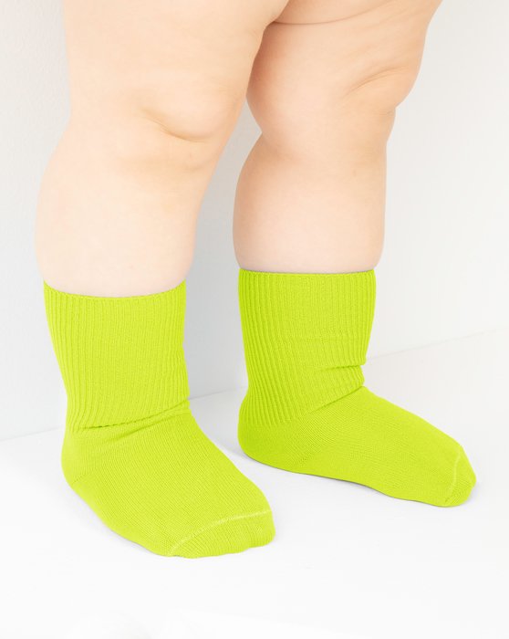 Neon Yellow Kids Nylon Socks Style# 1577 | We Love Colors