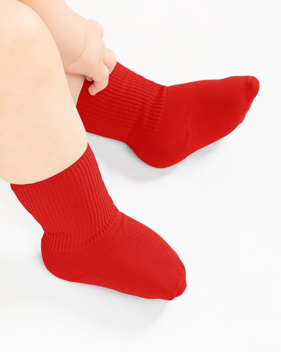1577 Scarlet Red Solid Color Kids Socks