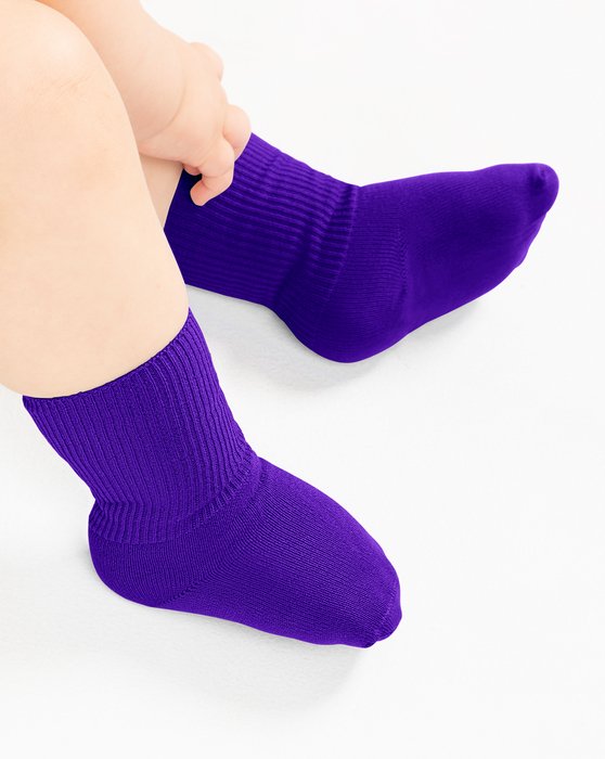 1577 Violet Solid Color Kids Socks