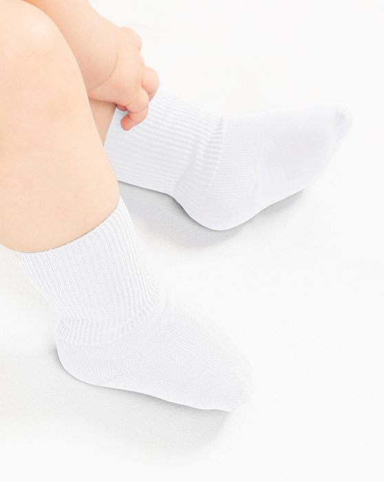 1577 White Tights Solid Color Kids Socks