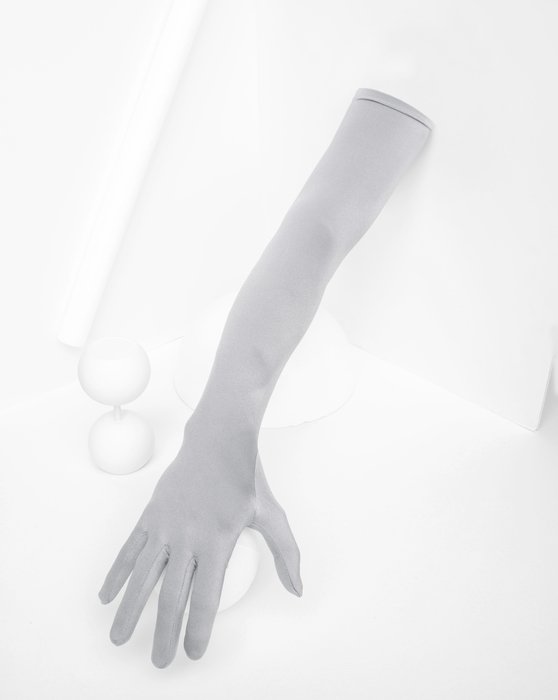3407 Solid Color Light Grey Long Opera Gloves 