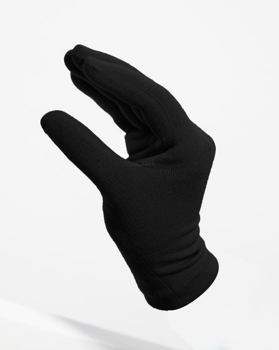 3601 Black Short Matte Knitted Seamless Gloves