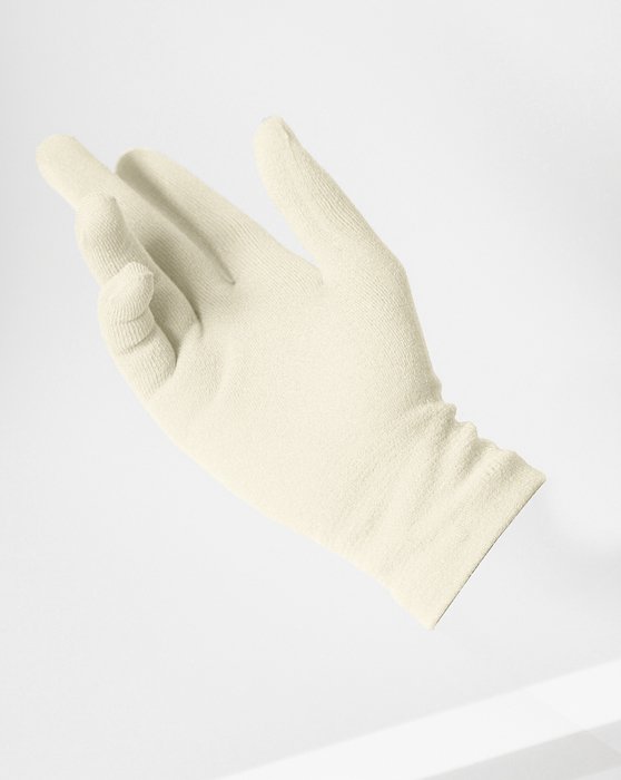 3601 Ivory Short Matte Knitted Seamless Gloves
