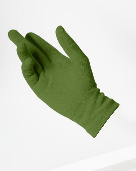 3601 Olive Green Short Matte Knitted Seamless Gloves