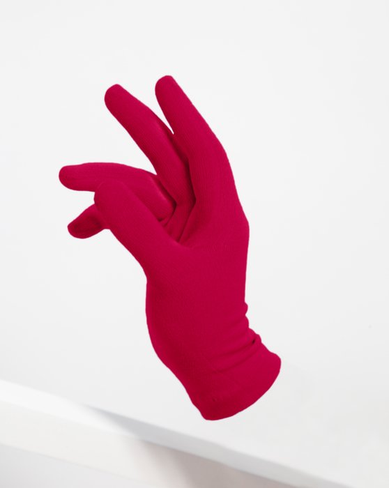 3601 Red Short Matte Knitted Seamless Gloves