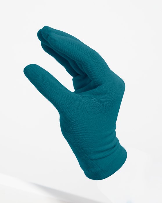 3601 Teal Short Matte Knitted Seamless Gloves