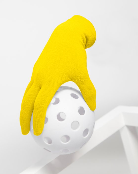 3601 Yellow Short Matte Knitted Seamless Gloves